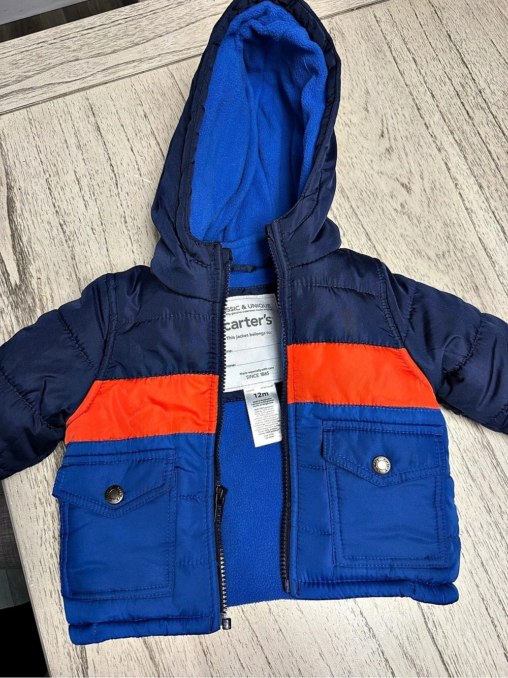 Carter's Toddler Boys Colorblock Heavyweight Puffer Jacket Puffer Jacket Blue &